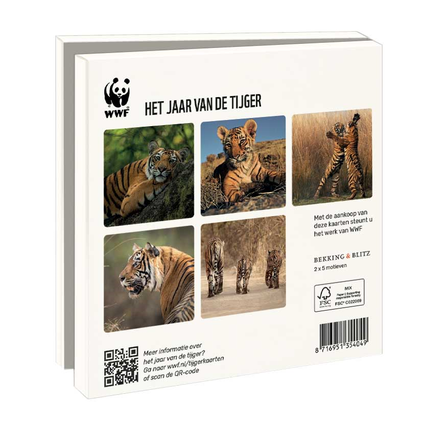 WWF ansichtkaartenmapje Het jaar van de tijger WWF