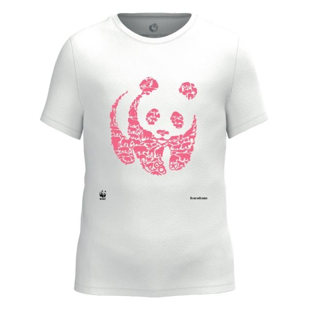 WWF kinder t shirt Panda roze op wit maat 3 4 jaar